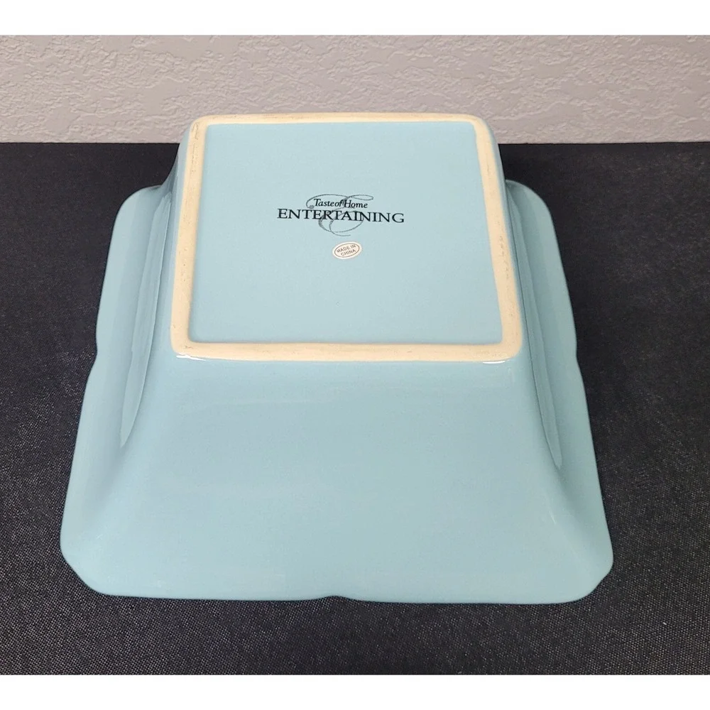 Taste Of Home Entertaining Square Ceramic Baking Dish 9.5 Inches Teal